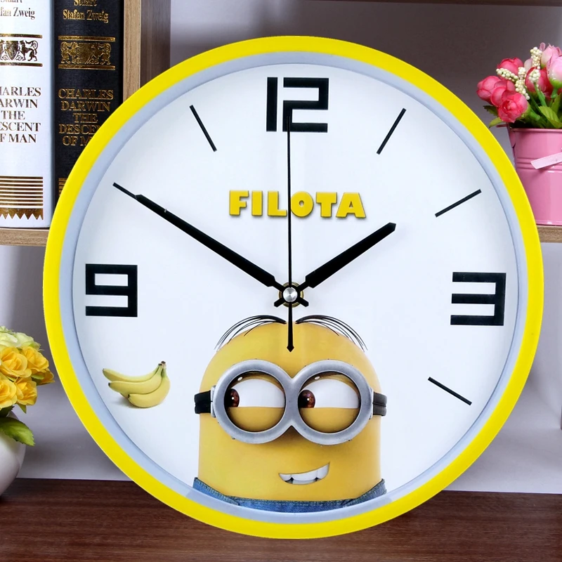 

26CM Silent Cartoon Clock Living Room Bedroom Watch Cute Children's Room Watch Kindergarten Cartoon Quartz Clock