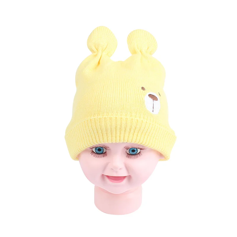 Bear Cotton Baby Hat Beanie Warm Winter Newborn Beanie Hat Cute Ears Knitted Baby Girls Hat Soft Comfortable Cradle Beanie New  (23)