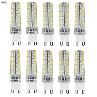 

IWHD 10pcs 4W LED Lamp G9 220V Bulb 72xsmd3528 G9 LED Bi-pin Lights Replace Halogen Dimmable Warm White White 110v-220v