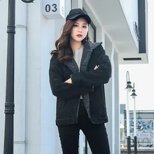 Демисезонный Для женщин Джинсовые куртки подкладка из овечьей шерсти женские Пальто для будущих мам женские Джинсы для женщин куртка для верхняя одежда Для женщин одноцветное Пальто для будущих мам