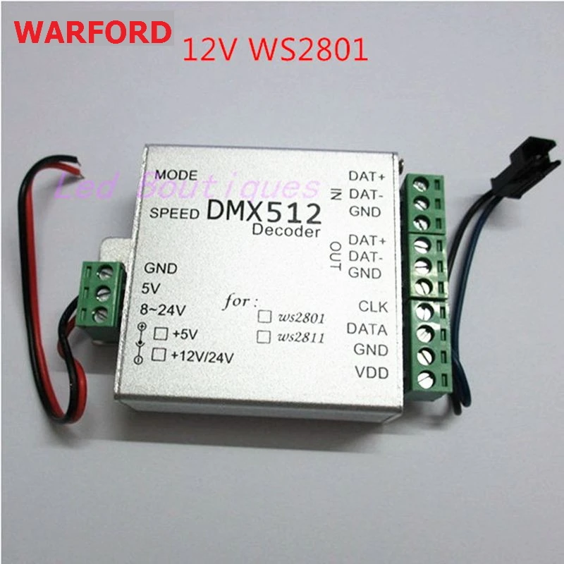 DC5V/12 V ws2812B ws2801 WS2811 DMX dmx512 rgb светодиодный контроллер по протоколу DMX512 декодер плата