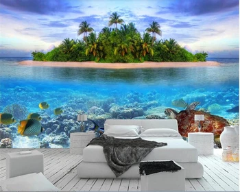 

beibehang Mural 3Dpapel de parede 3d Custom wallpaper marine creature fantasy island art tv backgroundwallpapers for living room