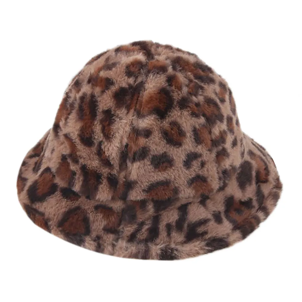 Шляпа от солнца, Панама, зимняя шапка в рыбацком стиле, шапка для мальчиков и девочек, теплая Модная леопардовая шапка, женская шапка - Цвет: C