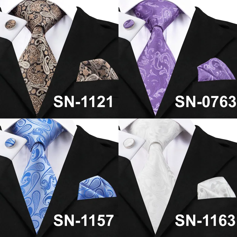 Hi Tie Paisley однотонные рандомные мужские 100% шелковые жаккардовые галстуки