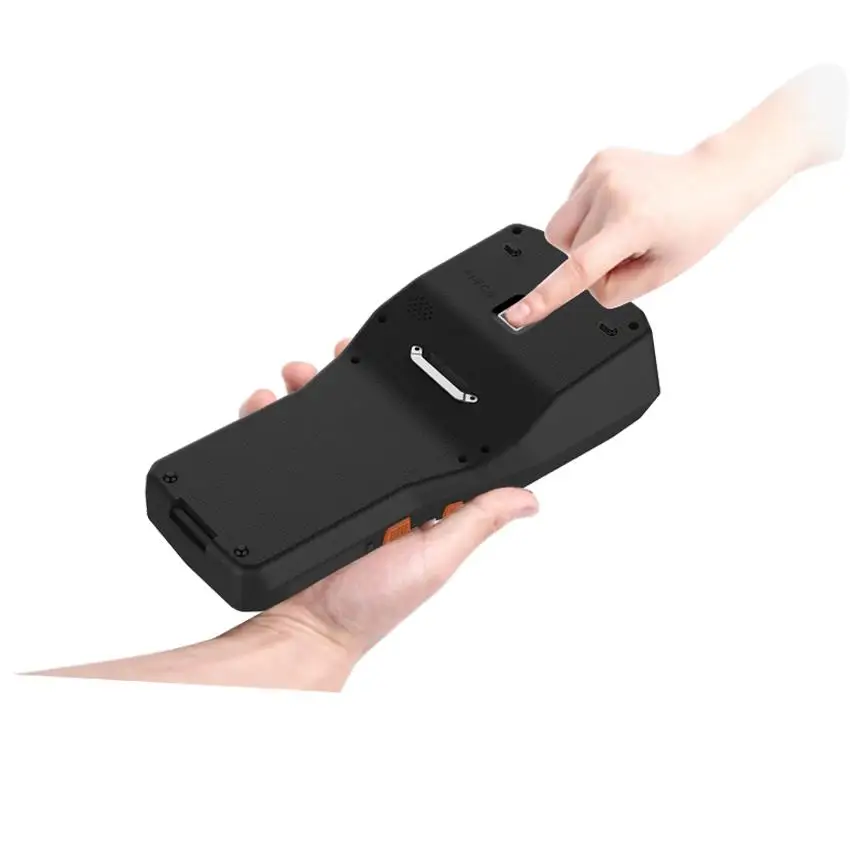 الروبوت 6.0 OS المحمول 4 جرام يده PDA الروبوت بيانات محطة مع 80 ملليمتر طابعة حرارية ، 1D/2D ماسح الباركود و قارئ rfid