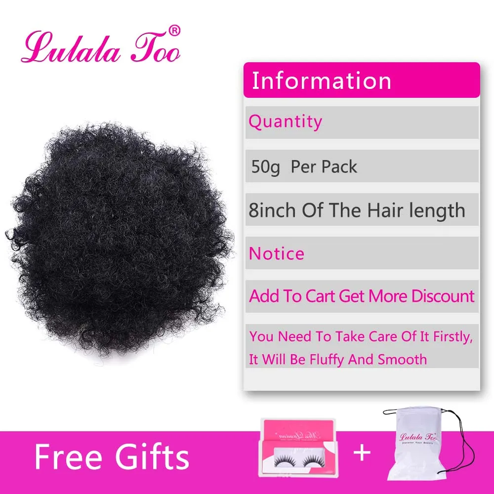 High Afro Puff Ponytail Drawstring Chignon Hairpiece Short Synthetic Kinky Curly Fake Hair Bun Updo Clip in Hair Extensions