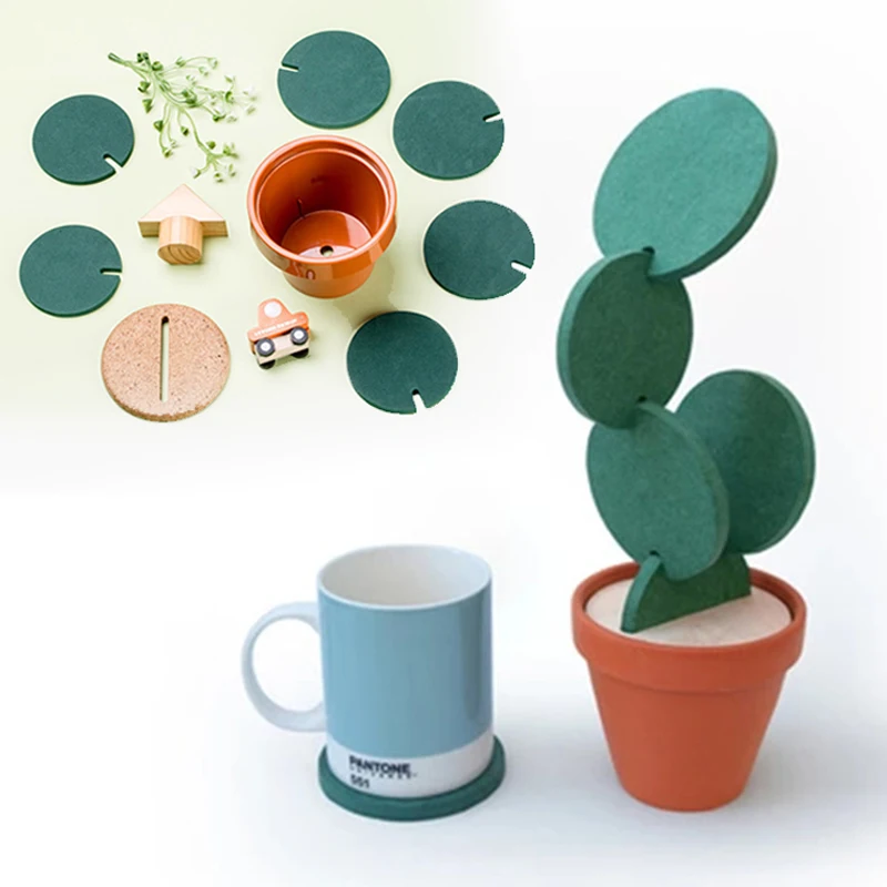 Creative Table Placemat Cactus Coasters Individual Silicone Cup Mat Stand Under Modern Home Decoration Kitchen Accessories