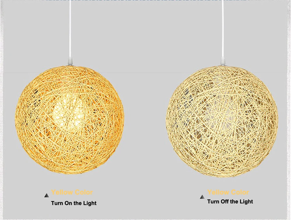 GO OCEAN Pendant Lights E27 Pendant Lamp Colorful Wood Rattan Parlor Light Fixtures For Restaurants Living Room Lighting (10)