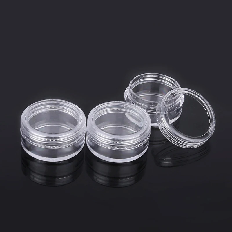 

50pcs 2ml 3ml 5ml Portable Transparent Small Bottle Sample Plastic Cosmetic Containers Empty Eyeshadow Lip Balm Face Cream Jar