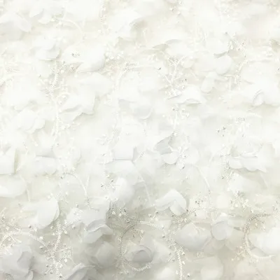 10 цветов, сетчатая пряжа, 3D вышивка, шифоновое с цветочным кружевом, ткань, сетчатый материал, 130 см, сделай сам, свадебное платье, аксессуары для одежды - Цвет: Белый