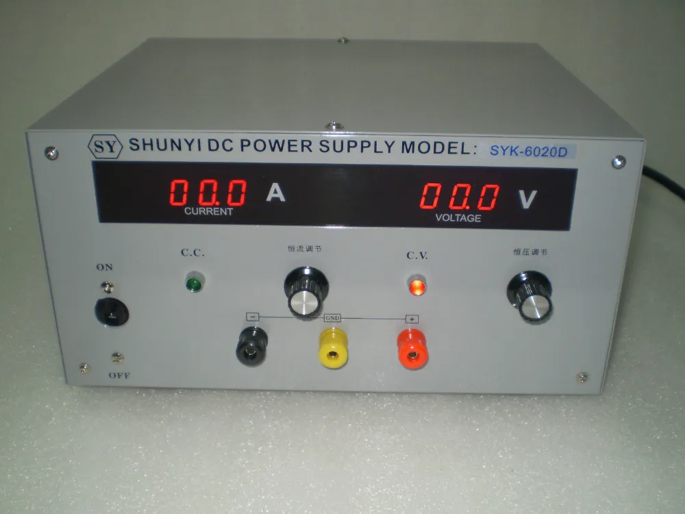 SYK6020D DC  power supply output of 0-60V,0-20A adjustable Experimental power supply of high precision DC voltage regulator