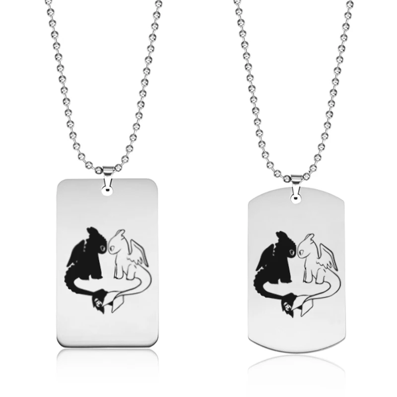 

How To Train Your Dragon Pendant Necklace Stainless Steel Necklaces Toothless Figure Collection Toys for Kids