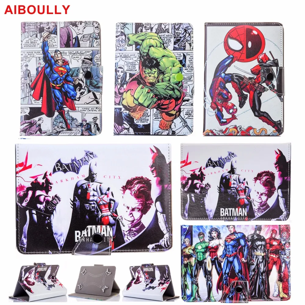 

AIBOULLY Avengers Batman Spiderman Hulk Super Heroes Universal 7" Case for iPad mini 1 2 3 7.9" 7.0 inch Tablet PC Stands Holder