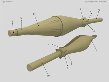 Оригинальная Бумажная модель RPG анти-Танк ракета картридж бумажная модель пистолет 3D бумажная модель Руководство DIY