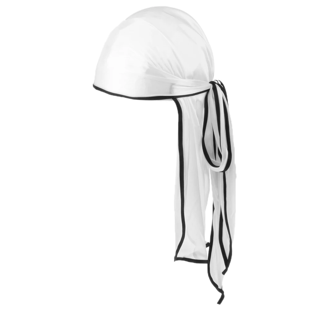 Unisex Soft, Bandana Hat Silky Durag Long Tail Headwrap Biker Chemo Head Cover Cap for Camping Hiking Fishing Boating Access