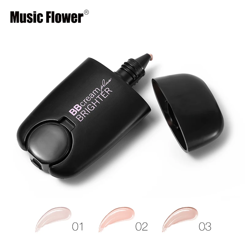 Music Flower бренд BB крем+ хайлайтер осветлитель для лица макияж натуральный Цвет Жидкий тональный крем консилер, базовая косметика