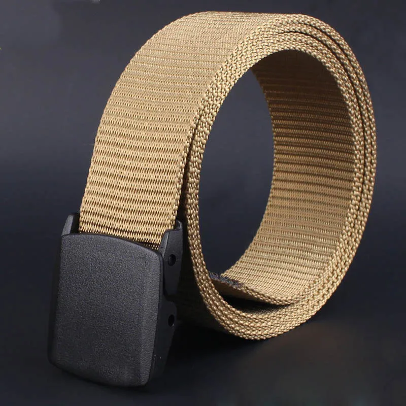 2019  Wild Men Canvas Belt Hypoallergenic Metal free Plastic Automatic Buckle Leather belts for men women 40FE0111