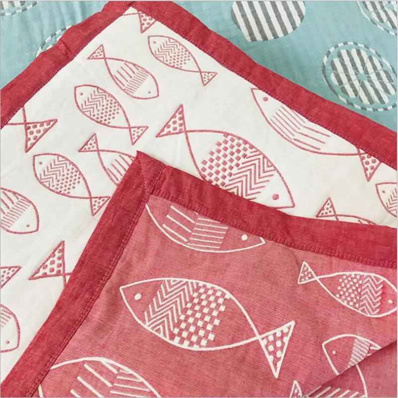 

Muti-use Pure Cotton Baby Kids Adult Blanket 3 Layer Muslin Swaddle Wrap Soft Toddler Bedding Quilt Coverlet bedroom Throw