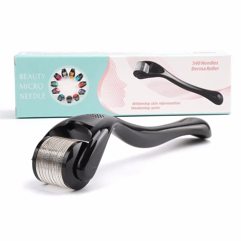 Derma Roller Cosmetic Needling Instrument for Face,540 Titanium Micro Needle 0.25mm Microdermabrasion Roller Includes Free Case 2