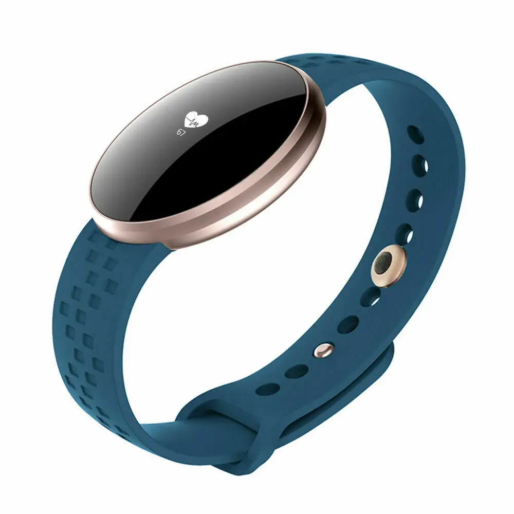 Модные женские Смарт-часы-браслет с Bluetooth, монитор сердечного ритма, мужские спортивные Смарт-часы для iPhone, samsung, Andriod, шаг, Новинка - Цвет: Синий
