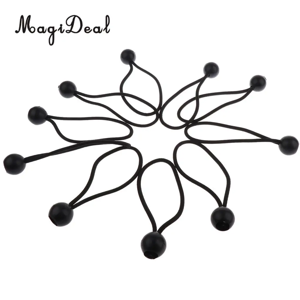 10 Pieces 16cm Heavy Duty Ball Bungee Cord Tie down Cord Canopy Straps Travel Luggage Tie Camping Tent Fixing Rope Tent Acess