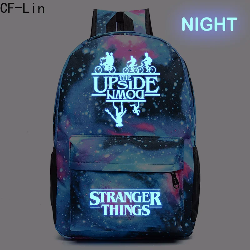 Mochila Stranger Things adolescentes, bolso hombro escolar, de viaje, para ordenador portátil, cielo estrellado luminoso, novedad de 2021|Mochilas| -