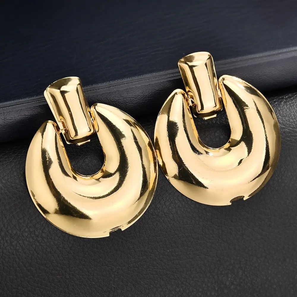 

Geometric Metal Earrings Sequin Earrings Hyperbole Bling Fashion Jewelry Gold Stainless Steel Jewelry for Women Femme Ladies