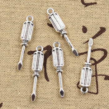 

15pcs Charms Tools Screwdriver 32x6x4mm Handmade Craft Pendant Making fit,Vintage Tibetan Silver color,DIY For Bracelet Necklace
