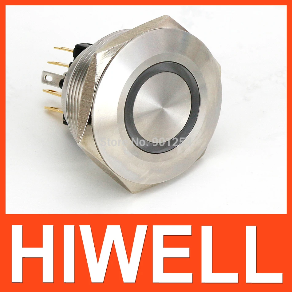 

30 mm diameter momentary type LED ring illuminated metal push button switch 1NO1NC waterproof