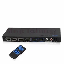2016 Switcher Splitter 4 in 2 out +L/R RCA Audio Output with IR Remote 3D 1080P 4×2 HDMI Matrix Switch