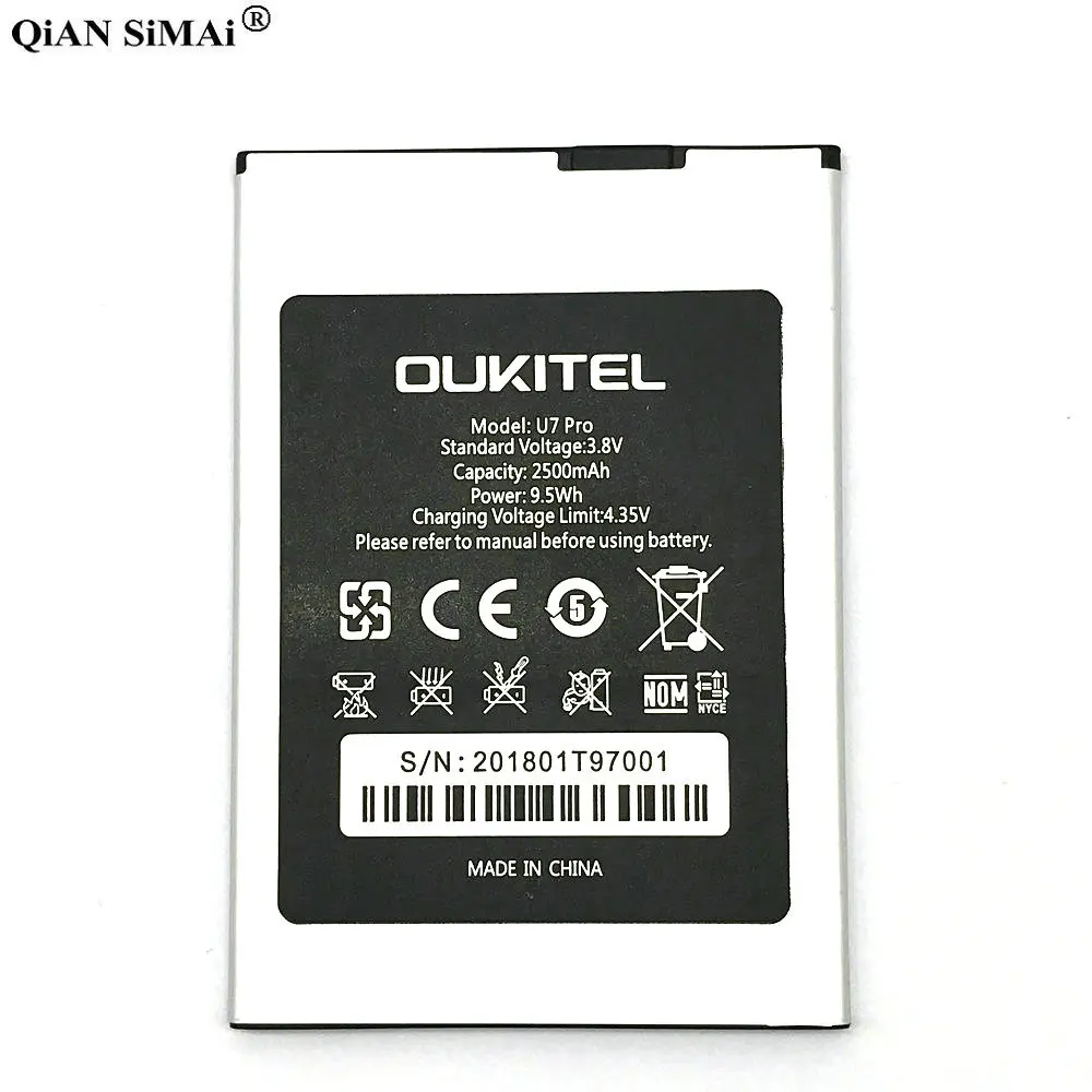 Высококачественный аккумулятор U7 Pro 2500 мАч для телефона Oukitel u7pro BQ BQS-5505 vorvis A551