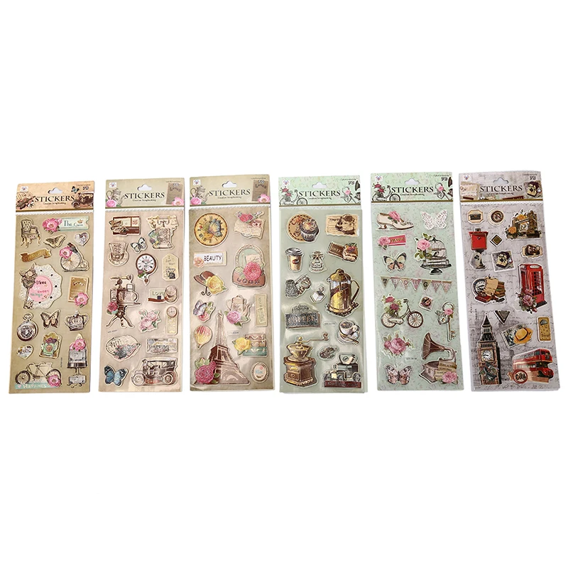 

3D Diary Calendar Decorative Label Vintage Old Papers Agenda Custom Cute Stickers Stationery Stickers Flakes Scrapbooking