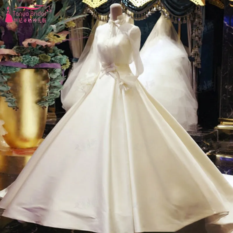 

Form-fitting Long Sleeves Wedding Dress vintage style Two Pieces Bridal Gowns vestidos de novia 2018 DQG519