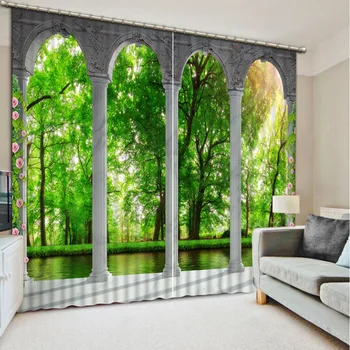 

roman curtains scenery curtain 3d Curtains Blackout for Living Room hoem Bedroom Fabric