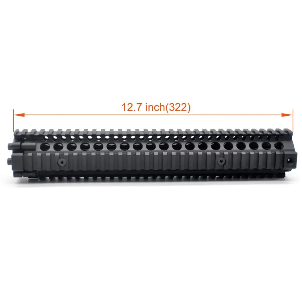 Aplus 12,7 дюйма Длина алюминиевый черный Quad Rail Handguard Сплит две части MK18 рука Guard поплавковая система крепления