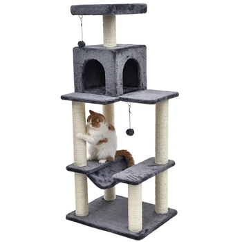 

Domestic Delivery Cat Toy Kitten House Luxury Scratching Post Wood Climbing Cat Tree House Kitten Jumping Frame Cat Furniture