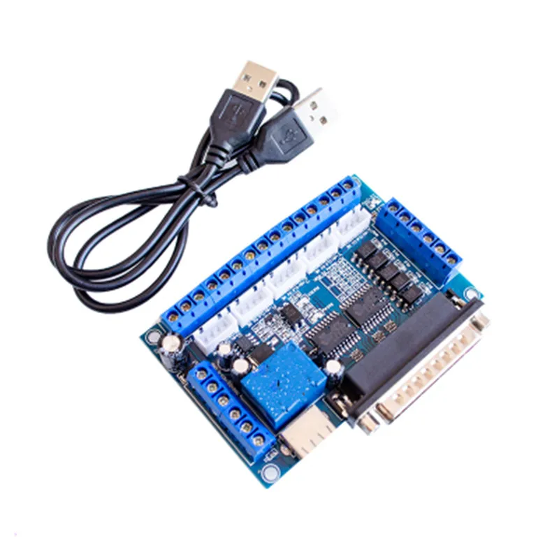 

1pcs MACH3 engraving machine CNC 5 axis stepper motor driver interface board with optocoupler isolation blue board + USB cable