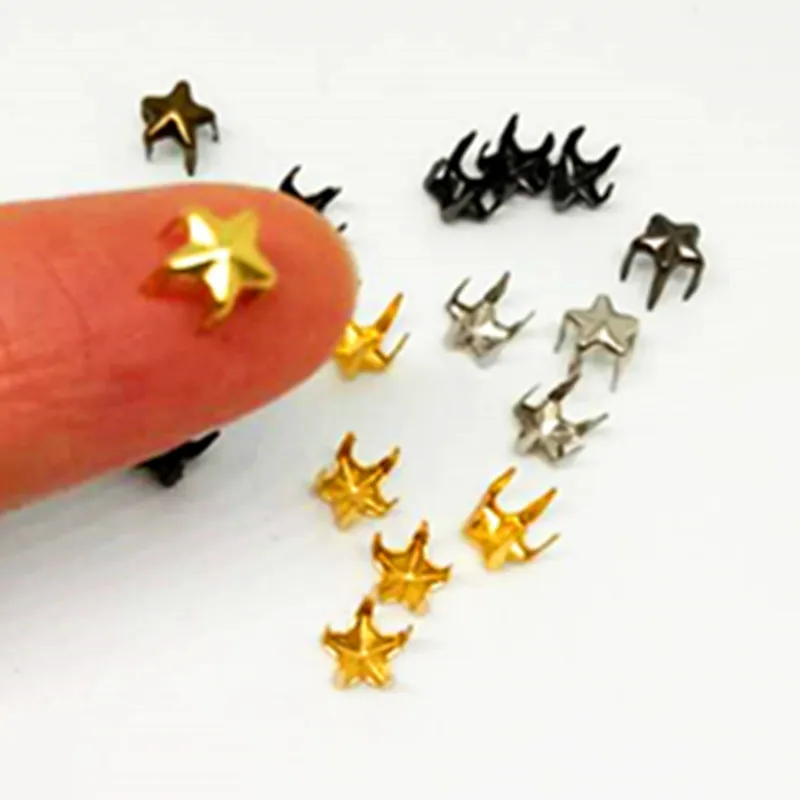 

Doll clothes diy accessories 5mm mini buckles star 4 colors 20 pcs/lot