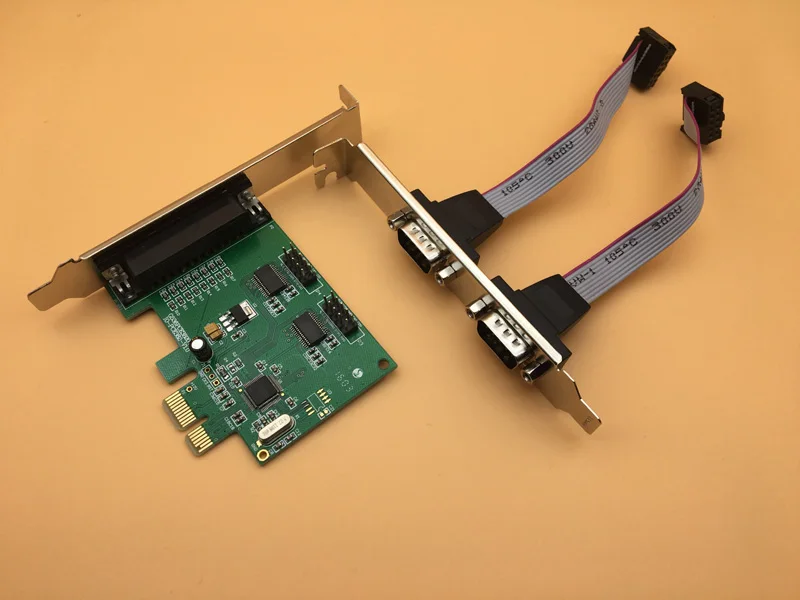 PCIE мультипоследовательная карта с 2 портами RS232 COM + параллельная Плата расширения