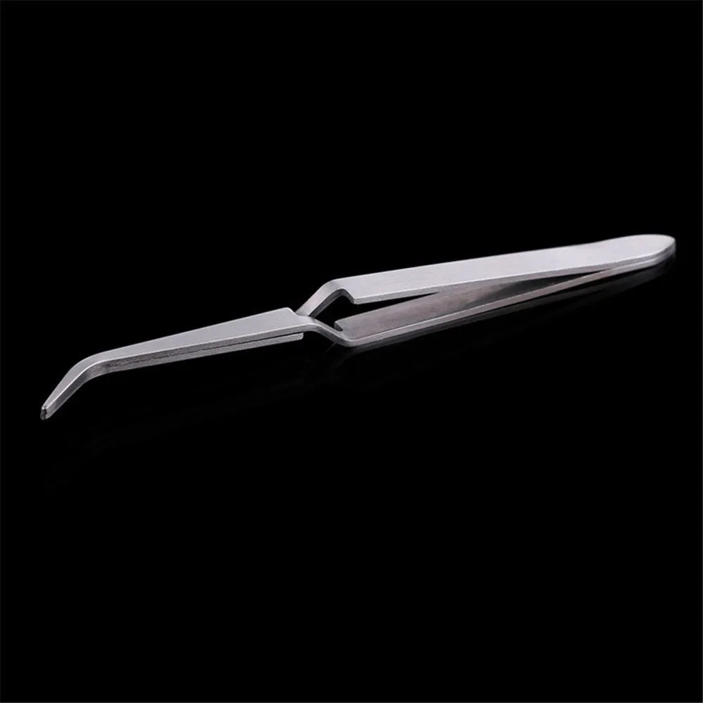 Stainless Steel Cross Action Tweezers Nail Styling Clip Manicure Nail Art Tools Shaping Tweezer Acrylic UV Gel Curve Fixed Pinch