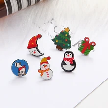 

New Year Jewelry Gift Women Badges Brooches Cartoon Santa Claus Christmas Tree Snowman Snowflake Girl Christmas Brooches Pins