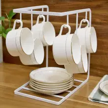 

Iron Desk Mug Coffee Cup Drying Storage Rack Holder Standing Kitchen Drainer Hanger Organizer Plate Dish Dry Draining Rack S30