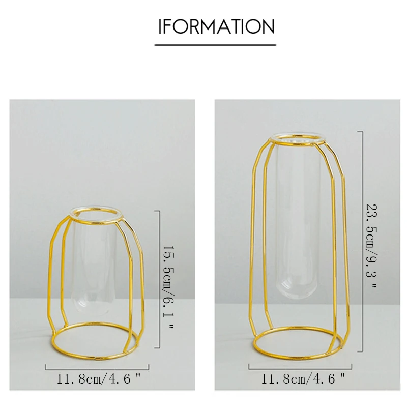 Strongwell Скандинавское Золотое стекло ваза железная гидропонная Цветочная ваза для растений настольная Кофейня украшения для офиса дома
