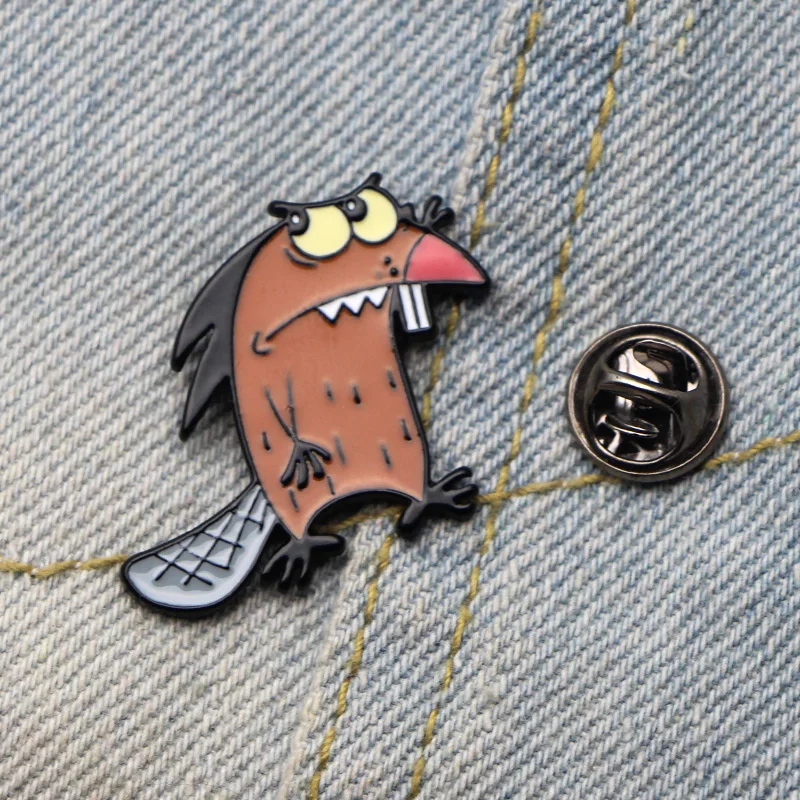 Забавные булавки Beaver из цинкового сплава женская сумка рюкзак броши для обуви