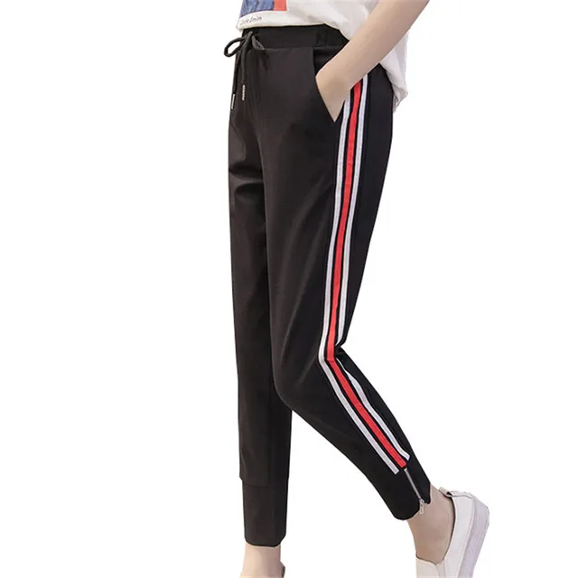 Aliexpress.com : Buy Red White Striped Pant Sweatpants Women Side ...