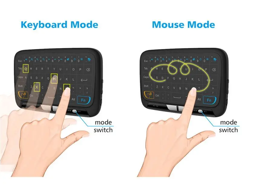 Мини H18 беспроводная клавиатура 2,4G Портативная клавиатура с тачпадом мышь для Windows Android/Google/Smart tv Linux Windows Mac