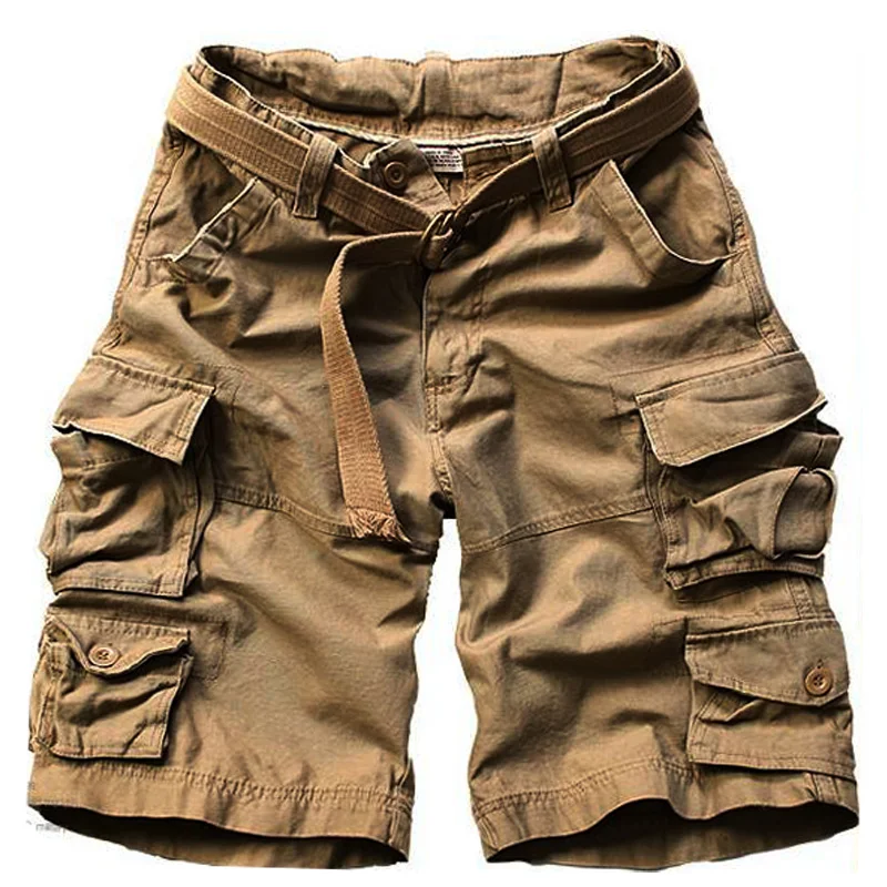 ZVAQS мужские короткие летние хлопковые длина до колена повседневные штаны на молнии мужские длинные армейские зеленые хаки синие модные одежда Большие размеры LX037