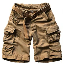 ZVAQS мужские короткие летние хлопковые длина до колена повседневные штаны на молнии мужские длинные армейские зеленые хаки синие модные одежда Большие размеры LX037