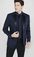 2017 New High Quality Navy Blue and Black font b Suits b font Custom Made Wedding