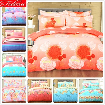 

Rose Pattern Flower Duvet Cover 200x230 4pcs Bedding Set Adult Double Bed Linens Queen King Big Size Quilt Comforter Pillow Case